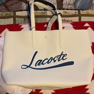 White Lacoste tote